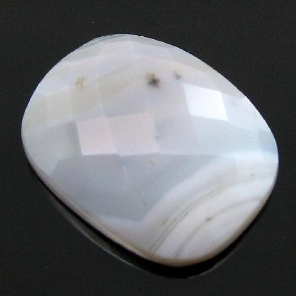 16.1Ct Natural White Agate Cushion Checker Cut Gemstone