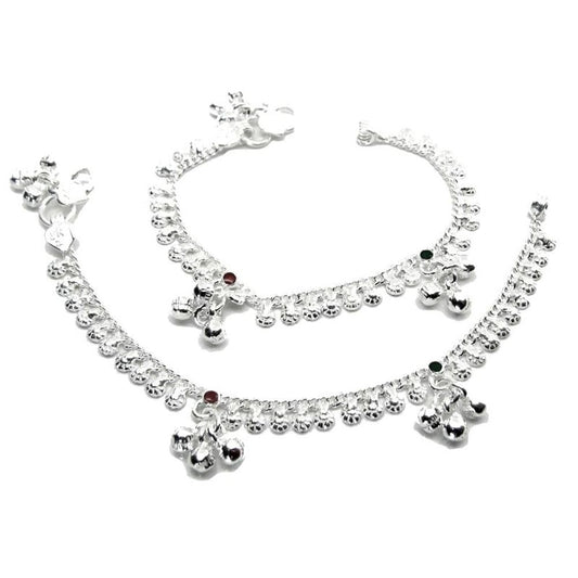 Real-Solid-Silver-Anklets-Ankle-chain-Bracelet-Kids-Children's-5.8"