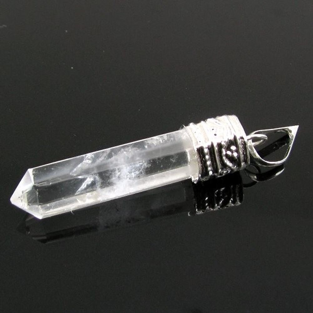 Natural Quartz Crystal Healing Point Pencil Pendant