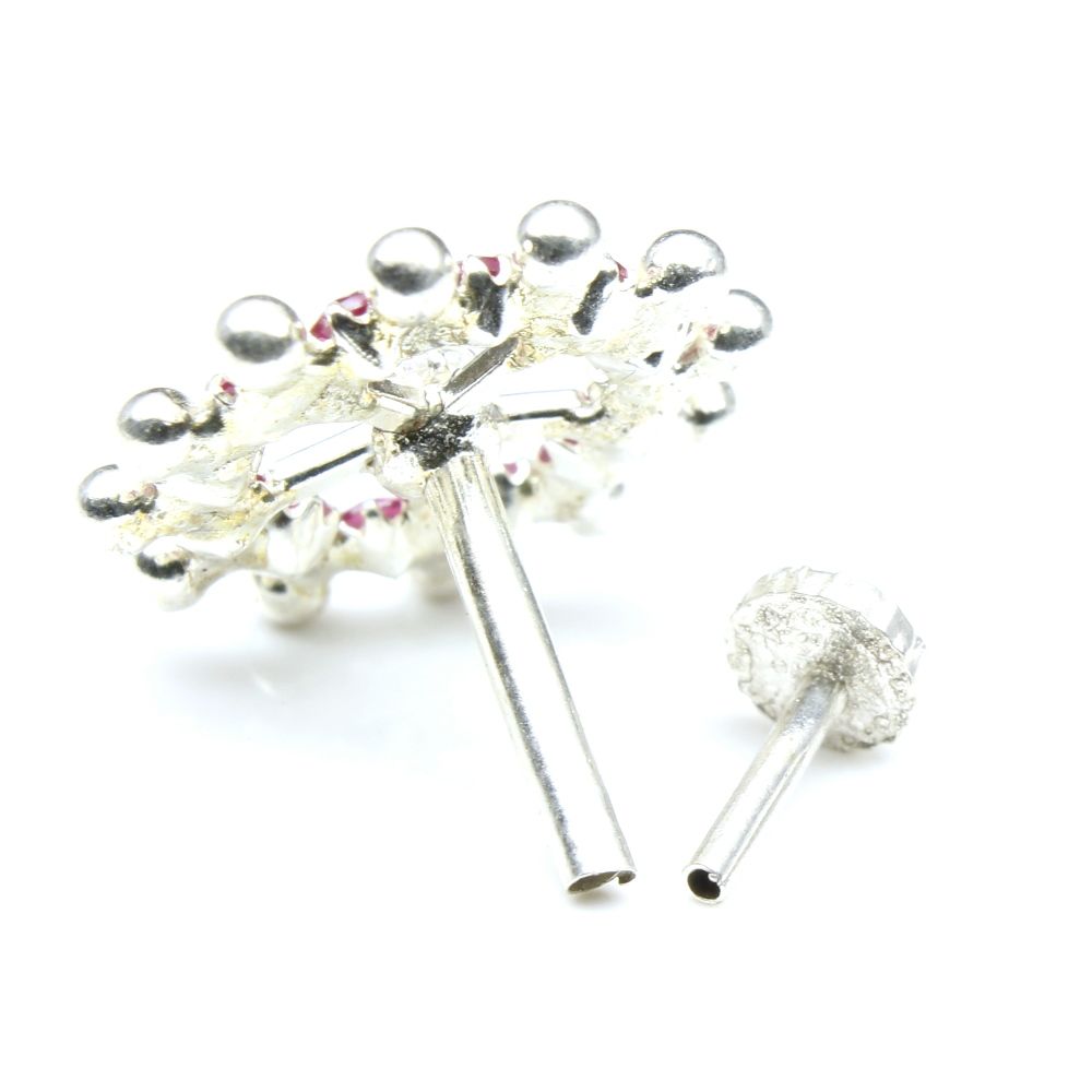 Delightful Pure Silver Nose pin with push back