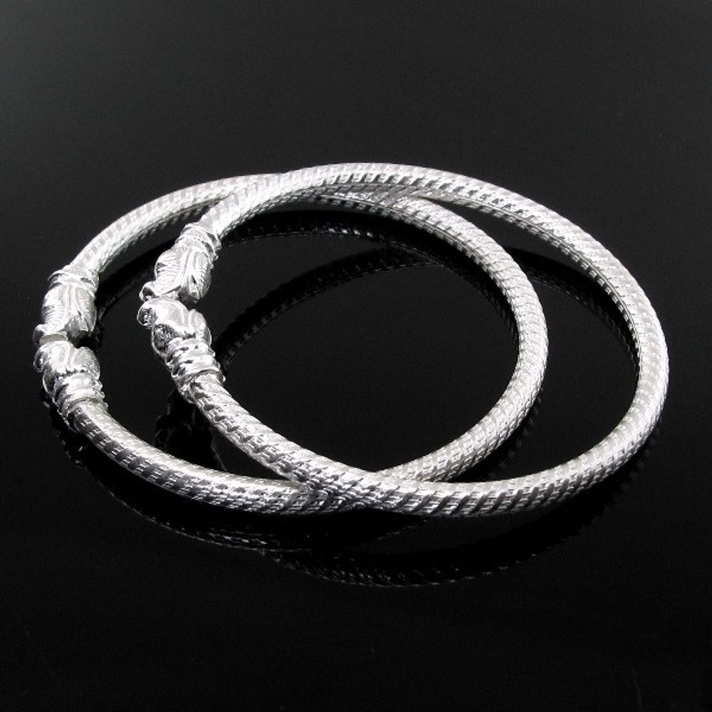 925 Silver Kids Bangles Bracelet (Nazaria) - Pair