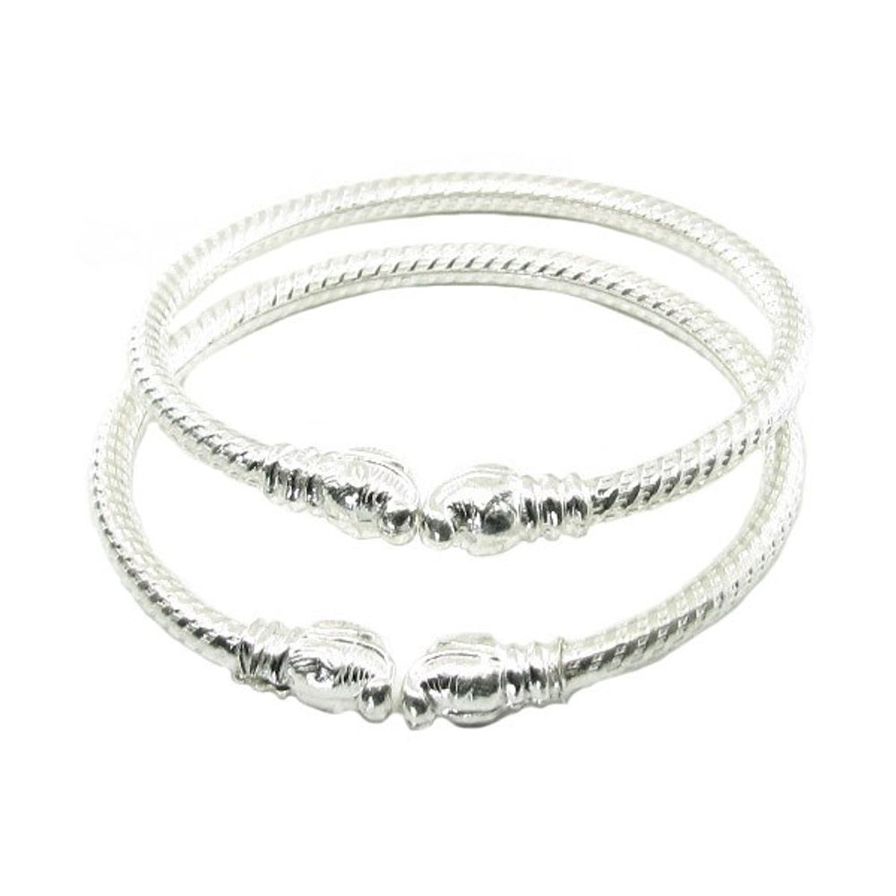 925 Silver Kids Bangles Bracelet (Nazaria) - Pair