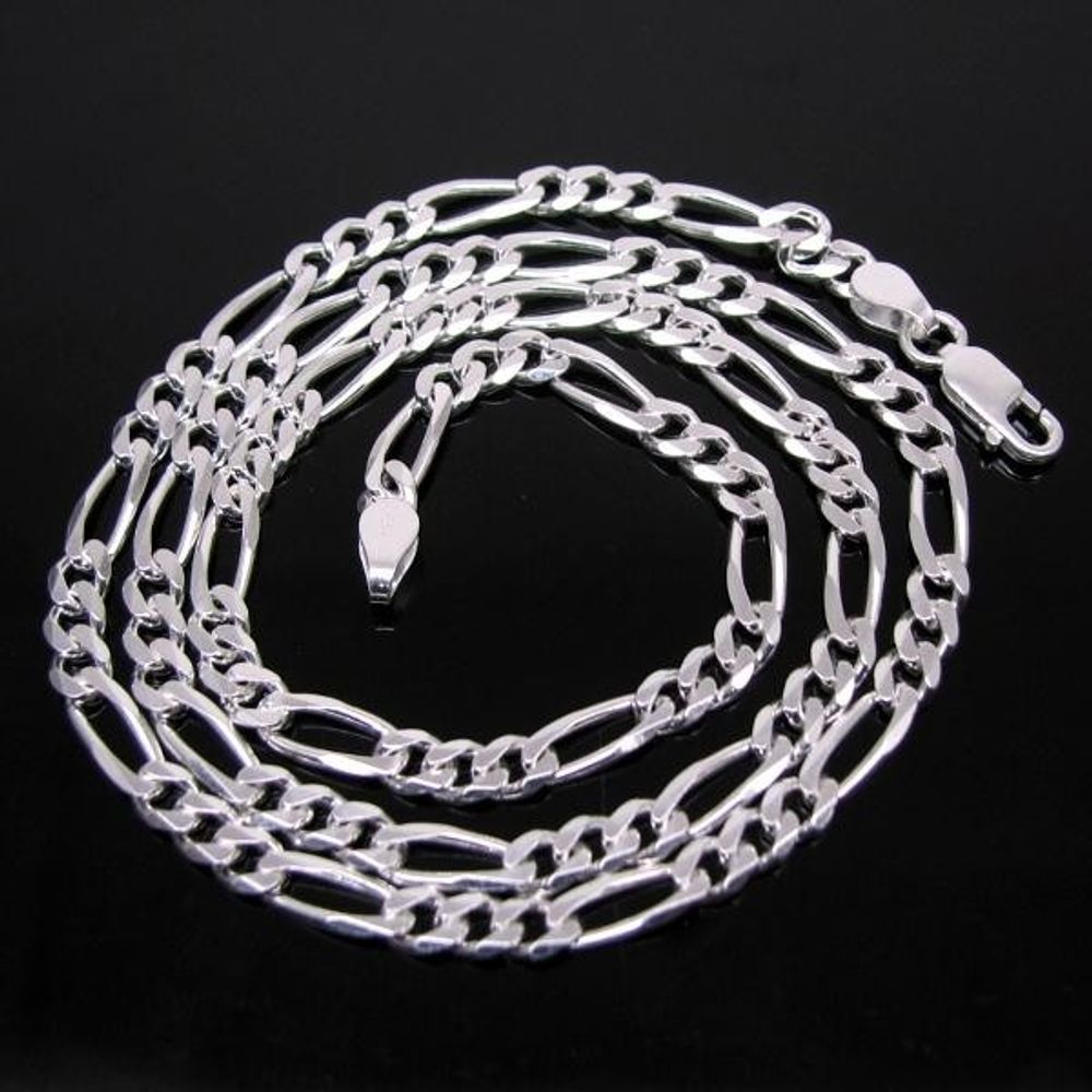 Silver figaro store link chain