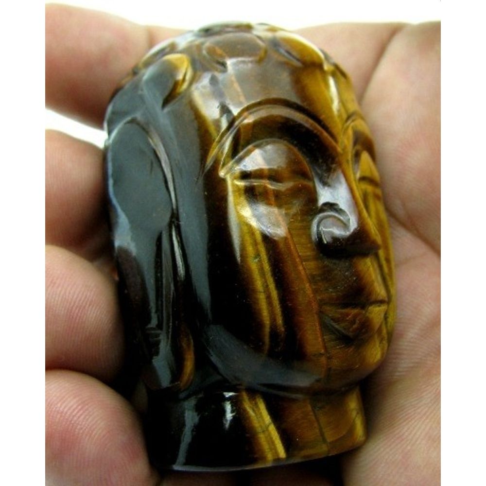 Tiger Eye Carved Lord Buddha