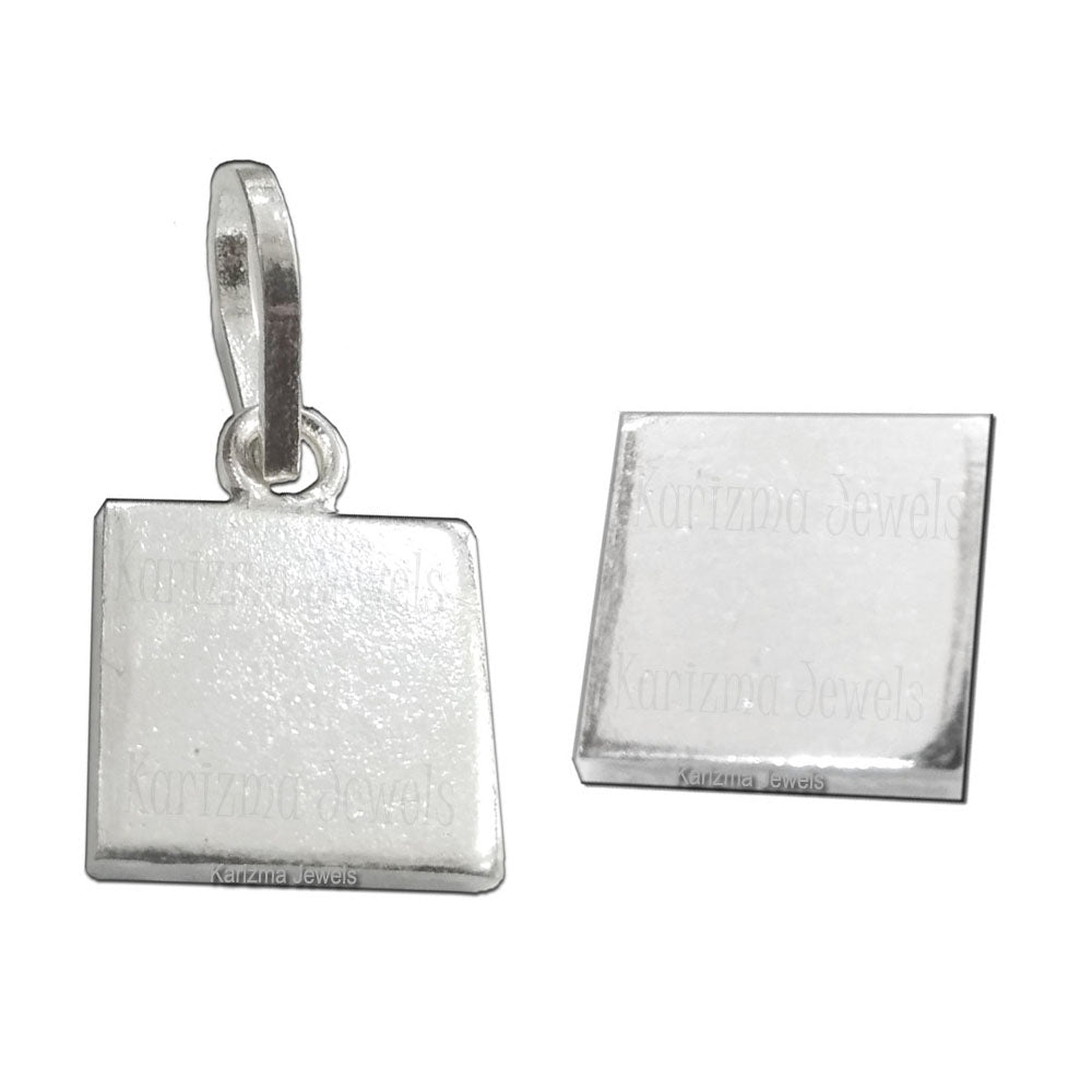 Pure Silver Square Piece or pendant Chokor for Lal kitab Remedy and Astrology.