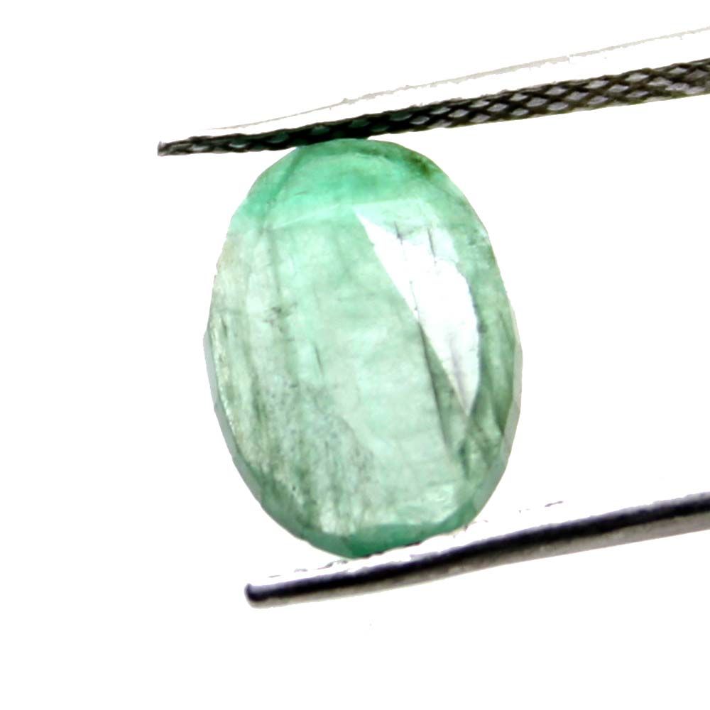 Certified 2.05Ct Natural Green Emerald (Panna) Oval Cut Rashi Loose Gemstone