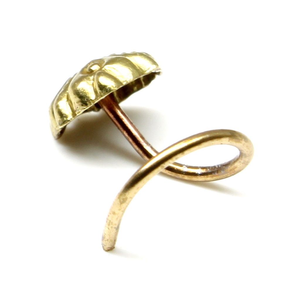 Corkscrew Antique gold finish nose stud