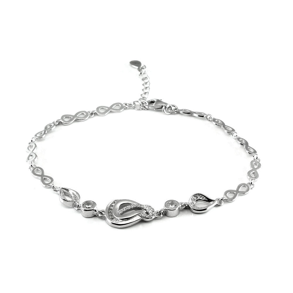 Real Sterling Silver Bracelet for Girls in platinum finish