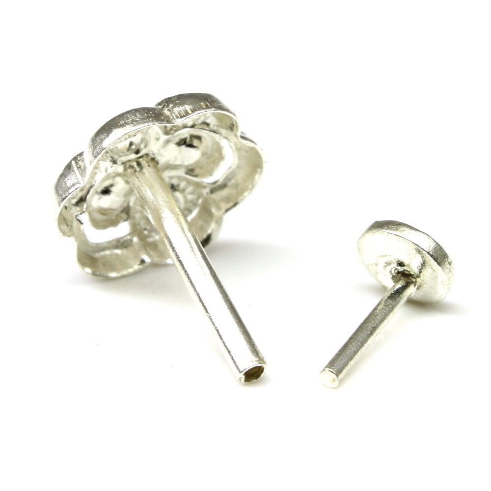 Silver Nose Pin for women with Push pin
