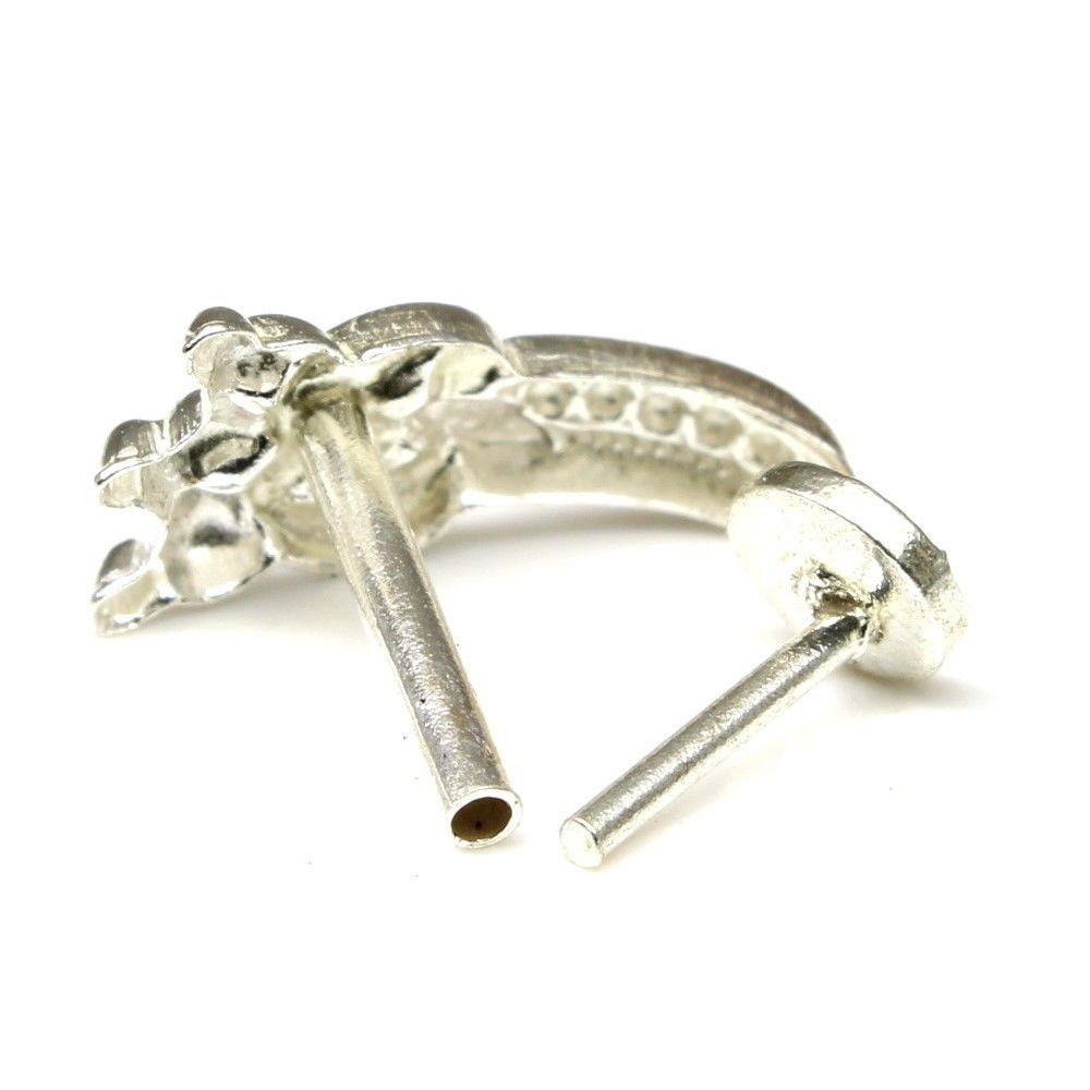 Silver Nose Pin for women with Push pin