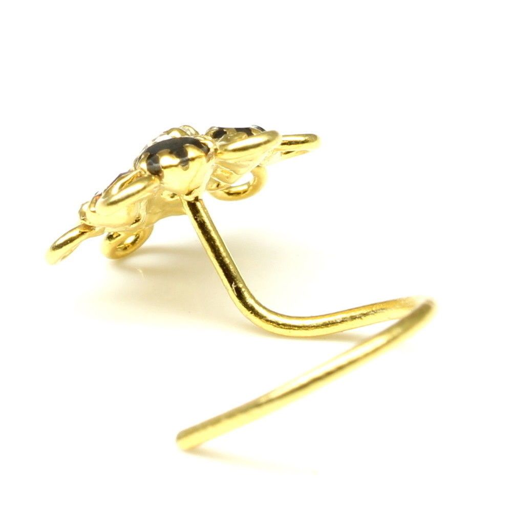 22K Gold plated Corkscrew Nose Stud