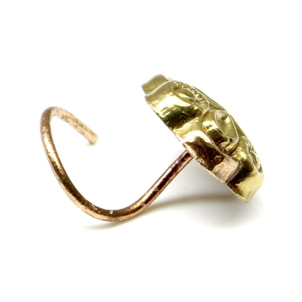 Traditional antique gold finish nose stud 22g