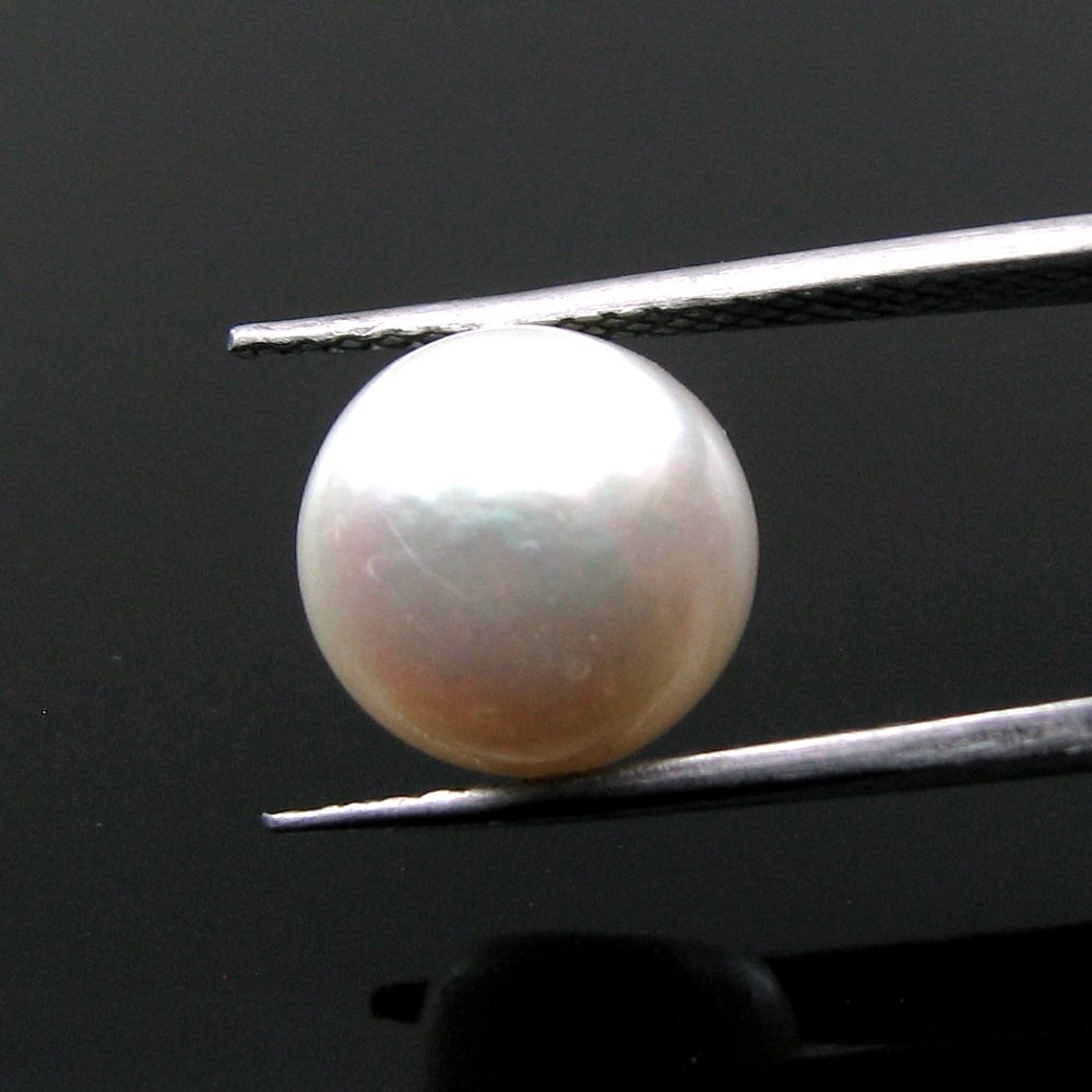 7Ct Real Pearl Round Button Shape Gem Moti for Moon