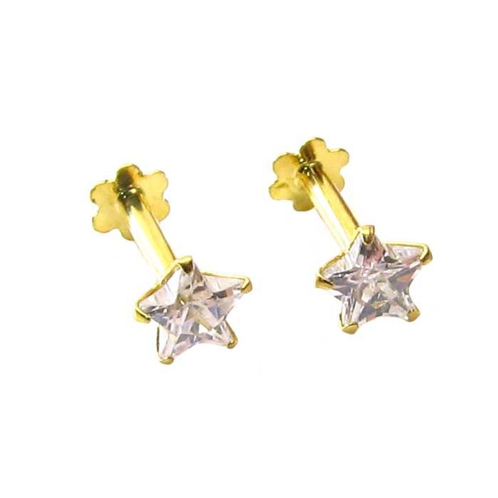 14k Solid Real Gold Screw Back Earrings