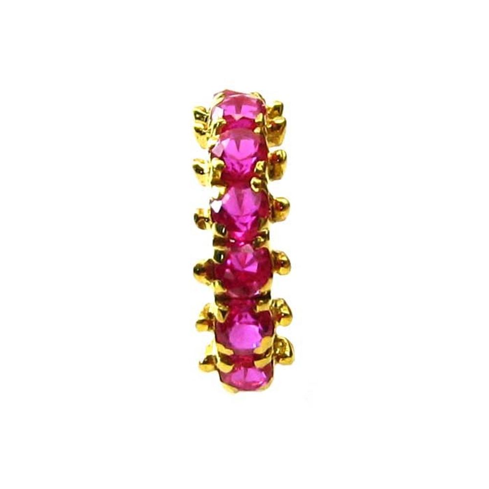 Nose ring with pink shiny stones