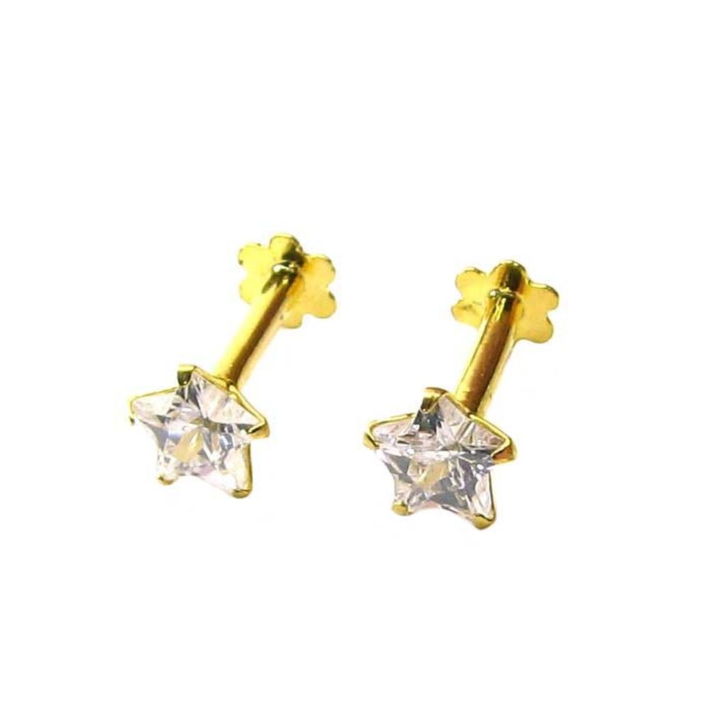 14k Solid Real Gold Screw Back Earrings
