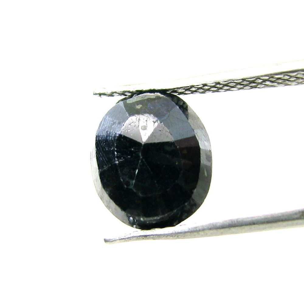 5.1Ct Blue Sapphire African Neelam Metal Inclusions Oval Natural Gemstone