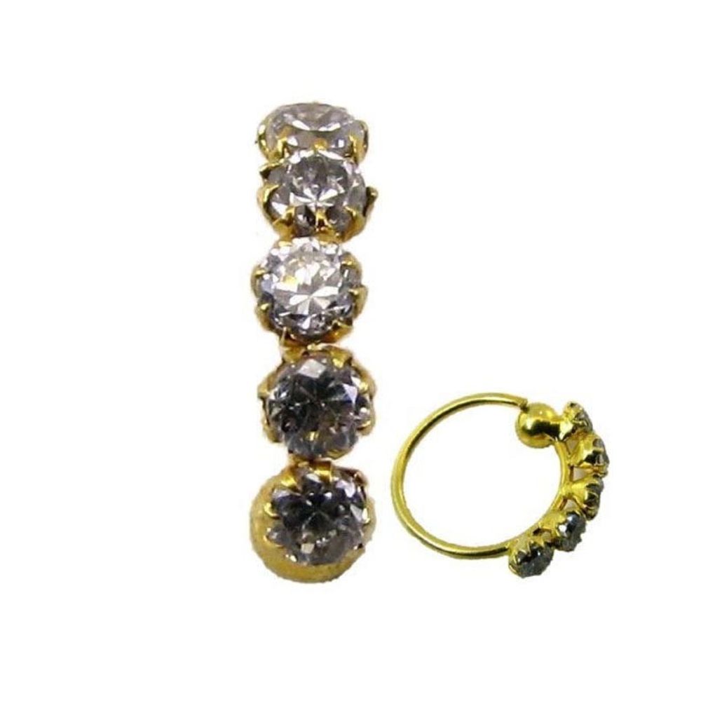 14k Solid Real Gold Nose Ring (Nath) 22g