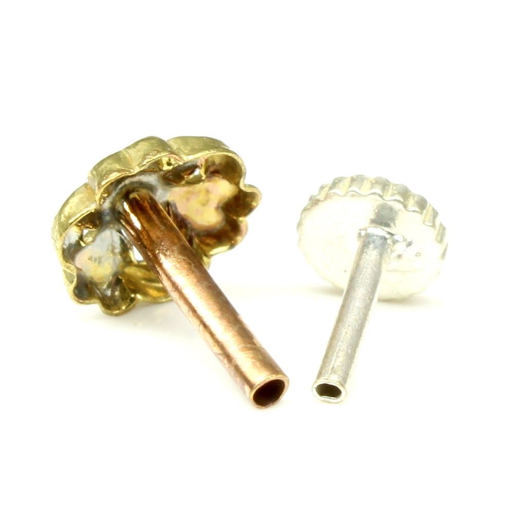 Antique floral push pin nose stud 18g