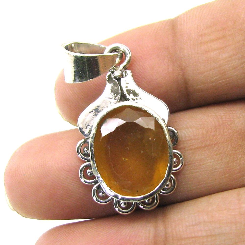 Sterling Silver pendant Gomedh Gemstone