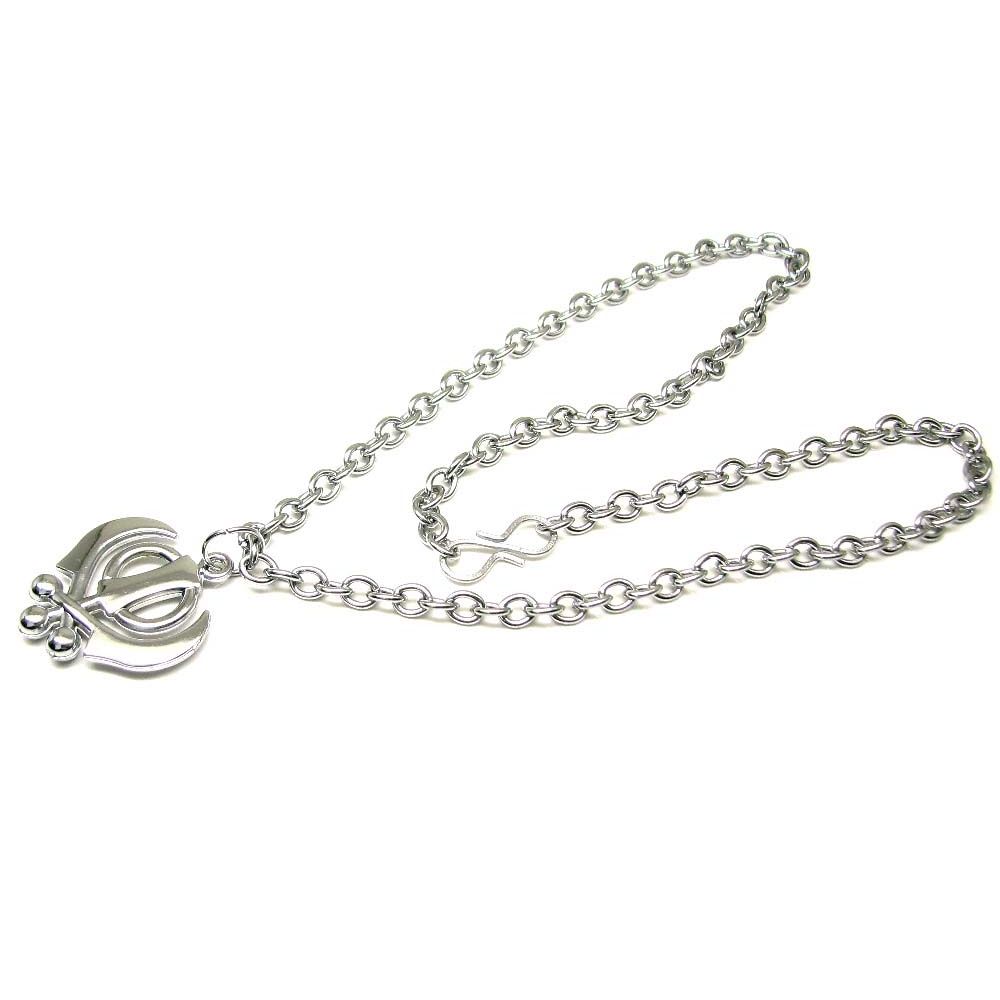 Steel Sikh Khanda Pendant chain