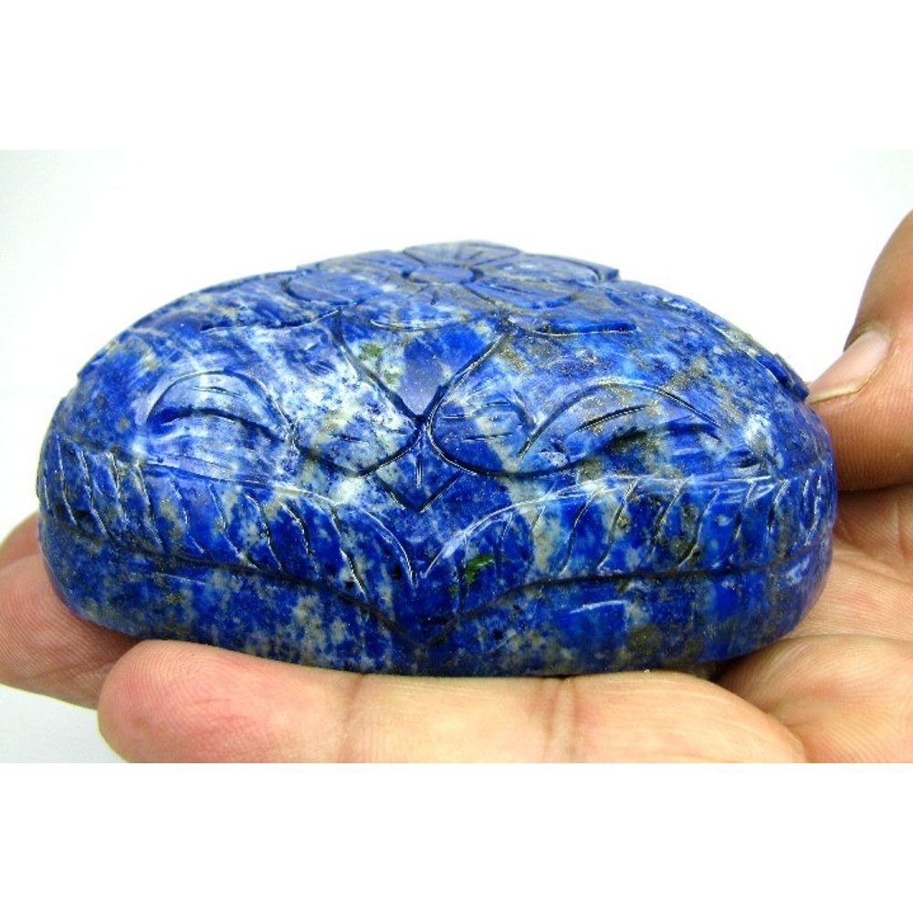 Big Lapis Lazuli Mughal Hand Carved Pear Gemstone A