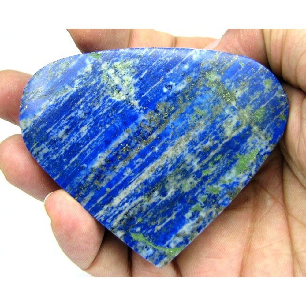 Big Lapis Lazuli Mughal Hand Carved Pear Gemstone A