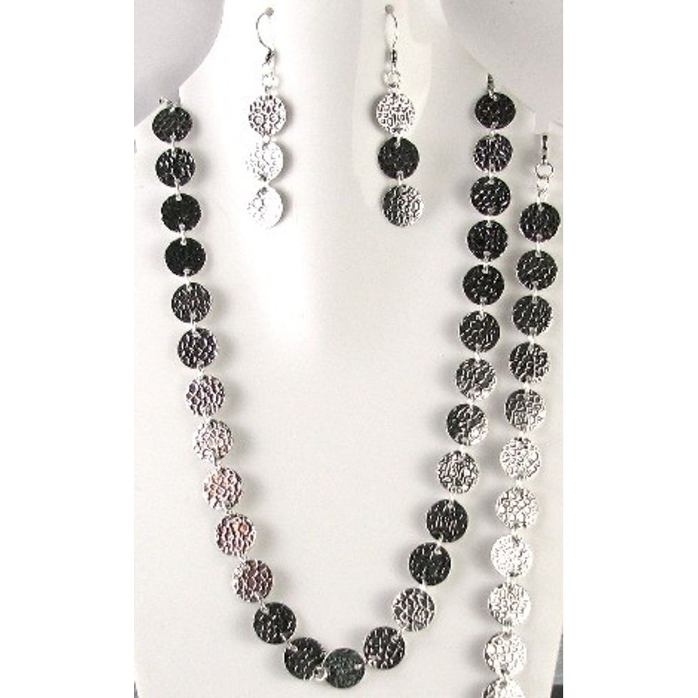 Solid Real Sterling SILVER Earrings Necklace Bracelet Set