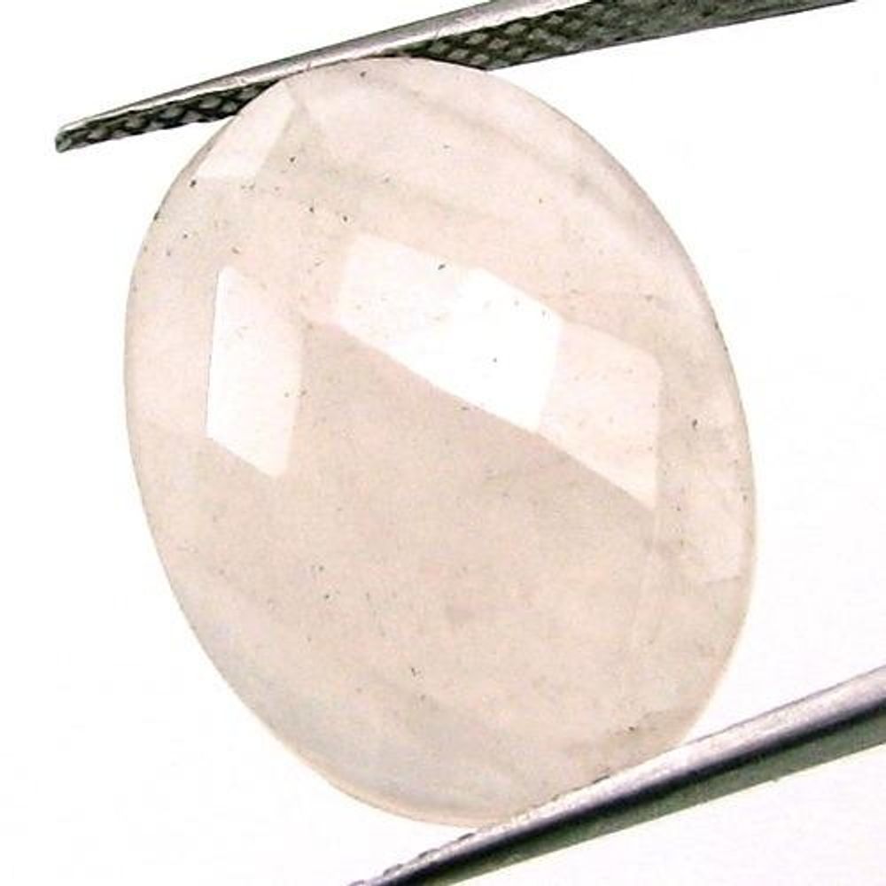 12.3Ct Natural Rose Quartz Oval Checker Cut Gemstone