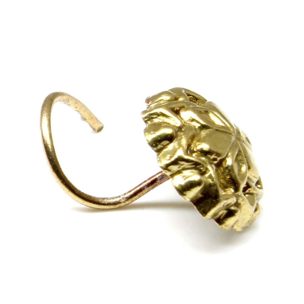 Antique gold finish nose stud L bend