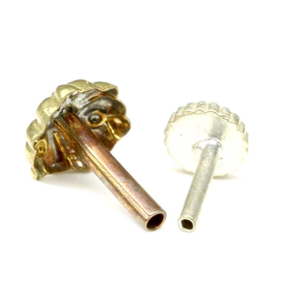 Antique gold finish brass nose stud 18g