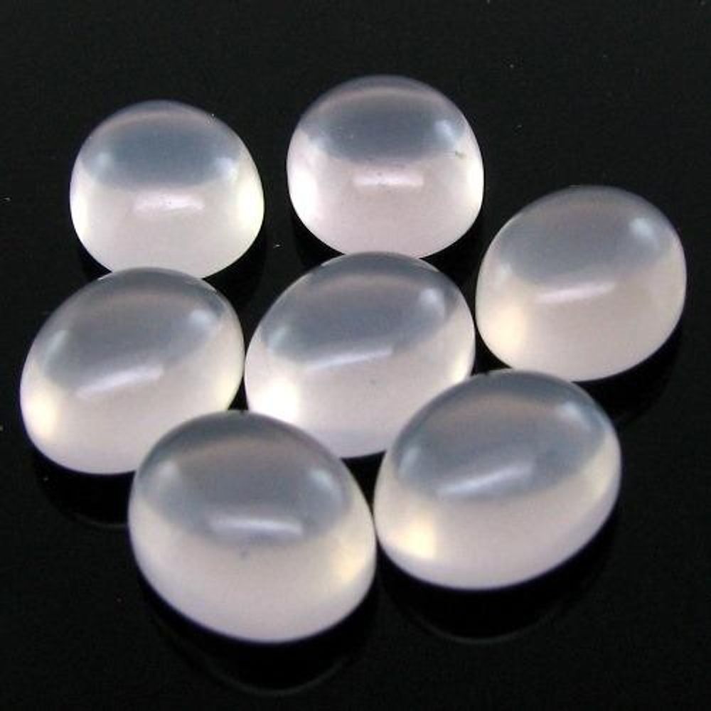 ROSE-QUARTZ--20.3Ct-7pc-Lot-Oval-Cabochon-Pink-Gemstone