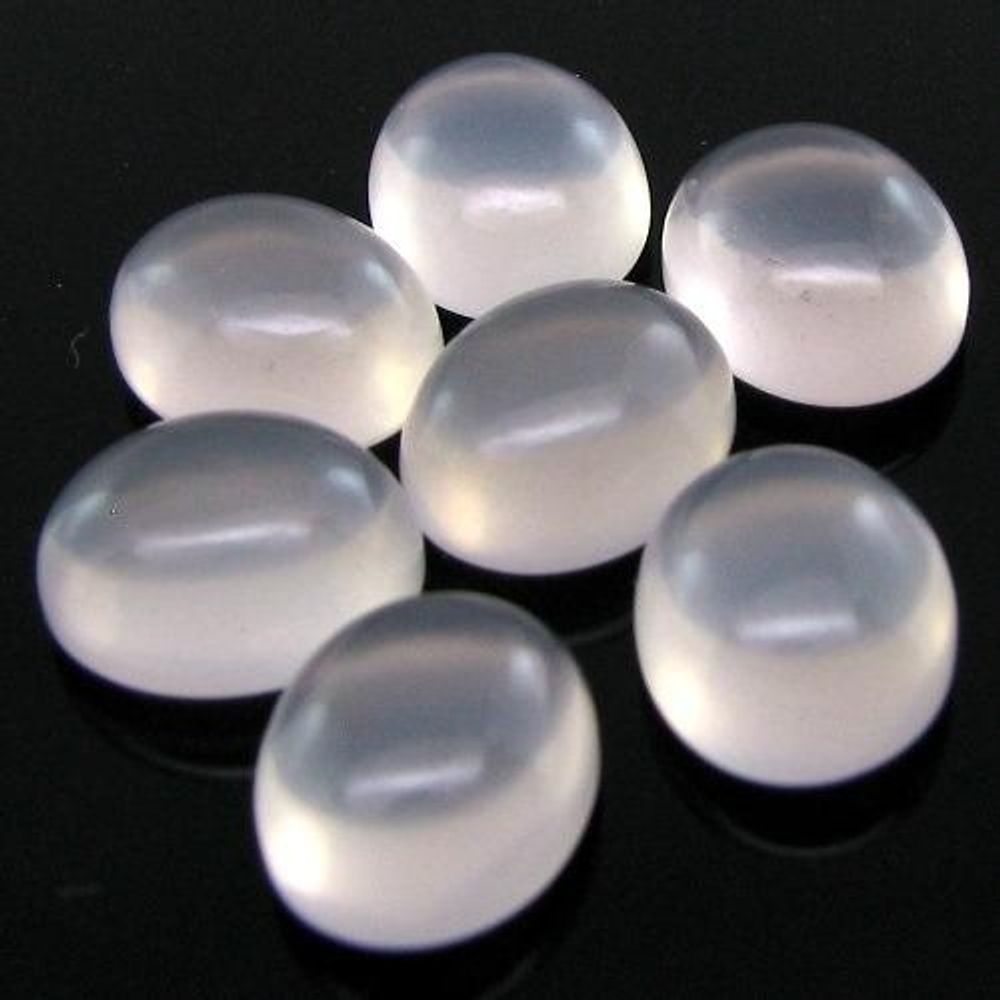 ROSE QUARTZ 20.3Ct 7pc Lot Oval Cabochon Pink Gemstone