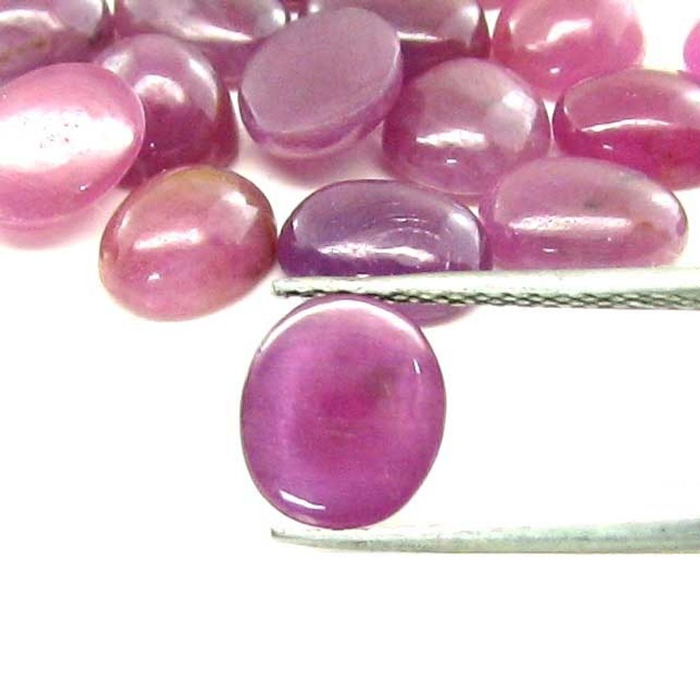 68.6Ct 39pc Lot 7X6mm - 7.8X7mm Natural Ruby Oval Cabochone Gemstones