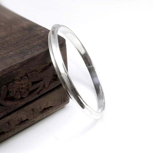 Jointless Pure Silver Men's solid casting bangle Punjabi style Sikh Kada