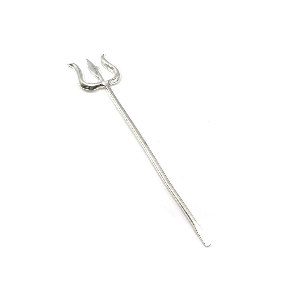 Real Sterling Silver God Trishul for Religious 4.5"