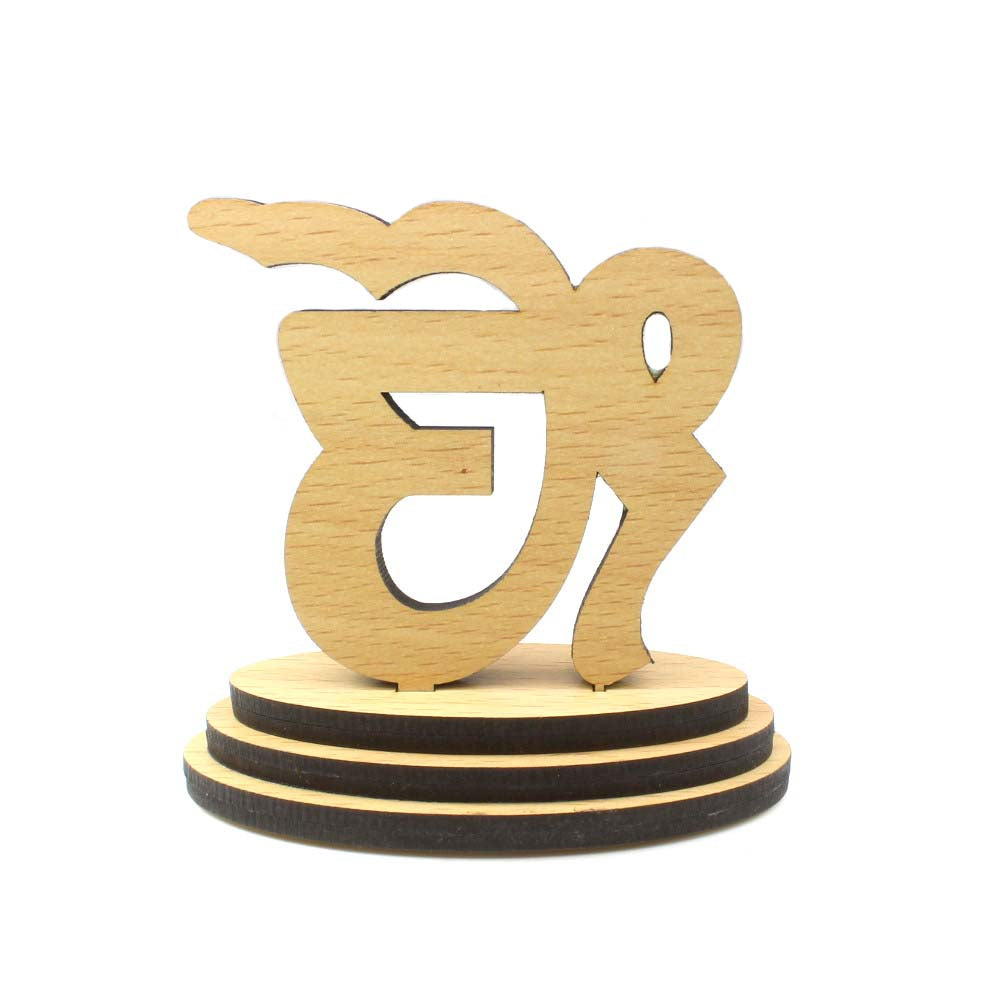 Wooden Sikh Ek Onkar Car Decorative Showpiece