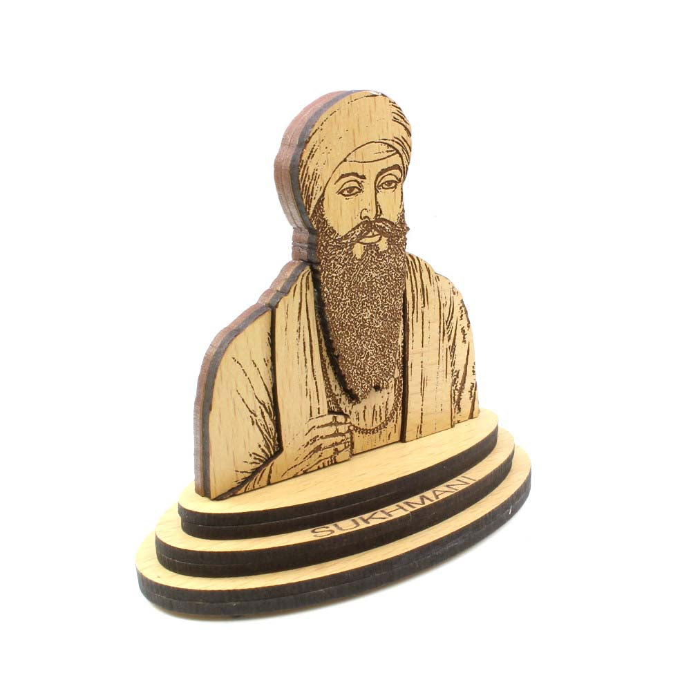 Sikh Idol Wooden Car Decorative Showpiece