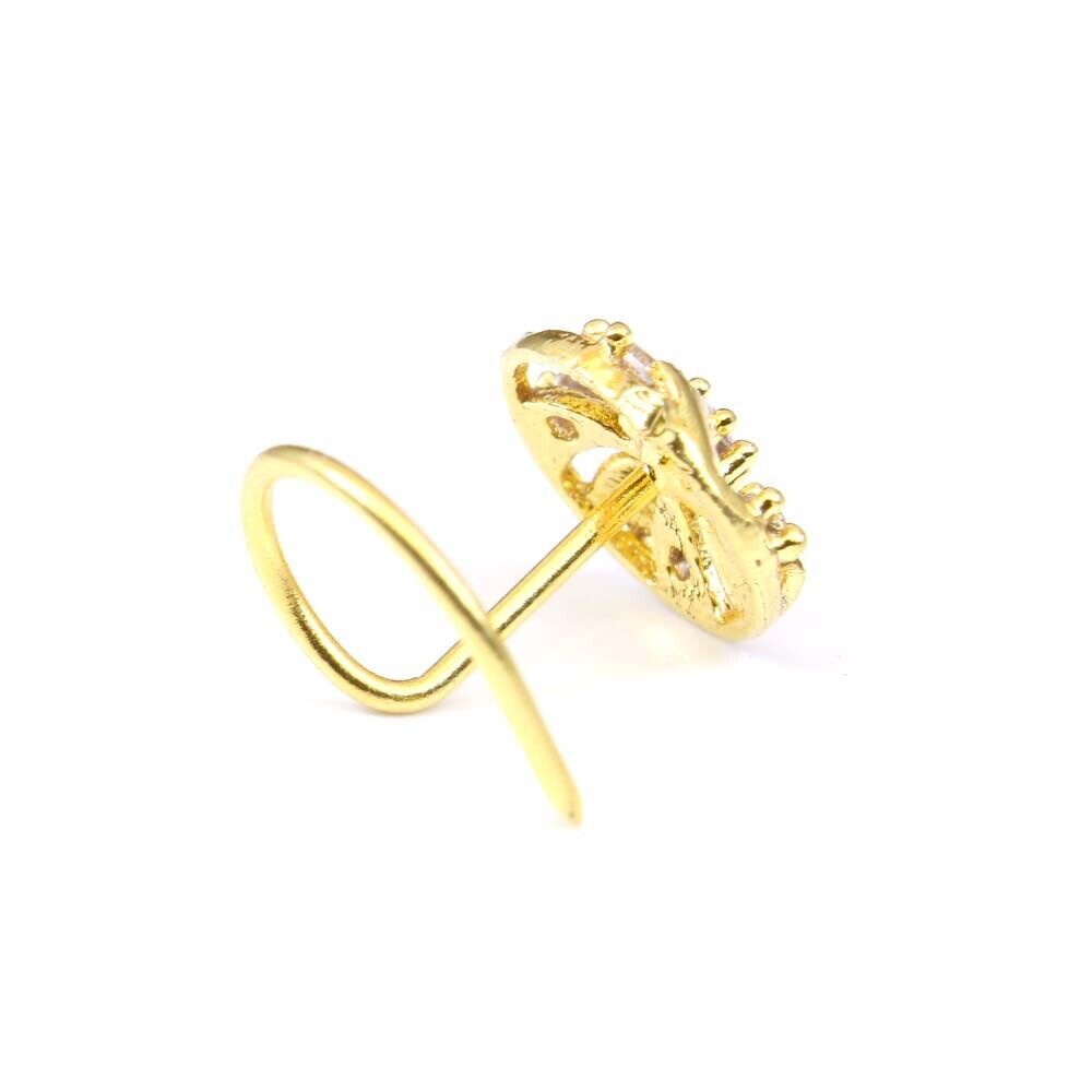 22g Gold Plated Corkscrew Nose Stud