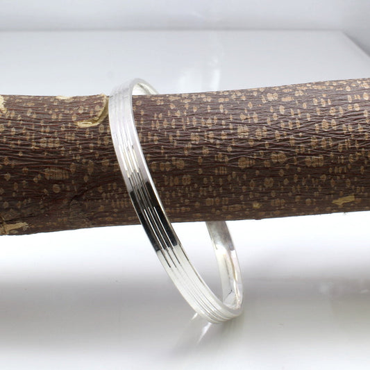 Indian Real Sterling Silver Men's Bangle pure silver Bracelet - 7 CM
