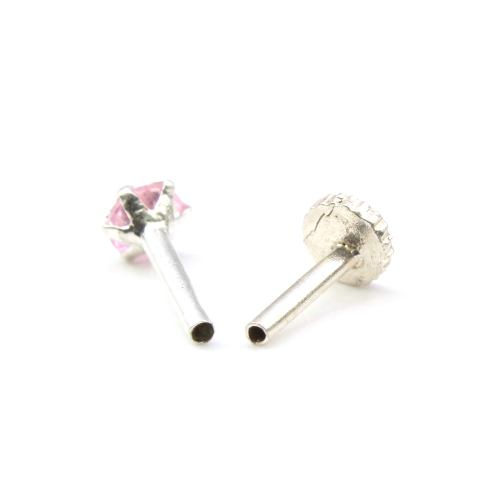 Silver Nose Pin for women with Push pin