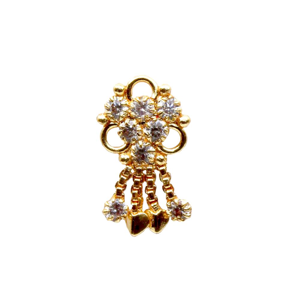Party wear gold plated nose stud 18g