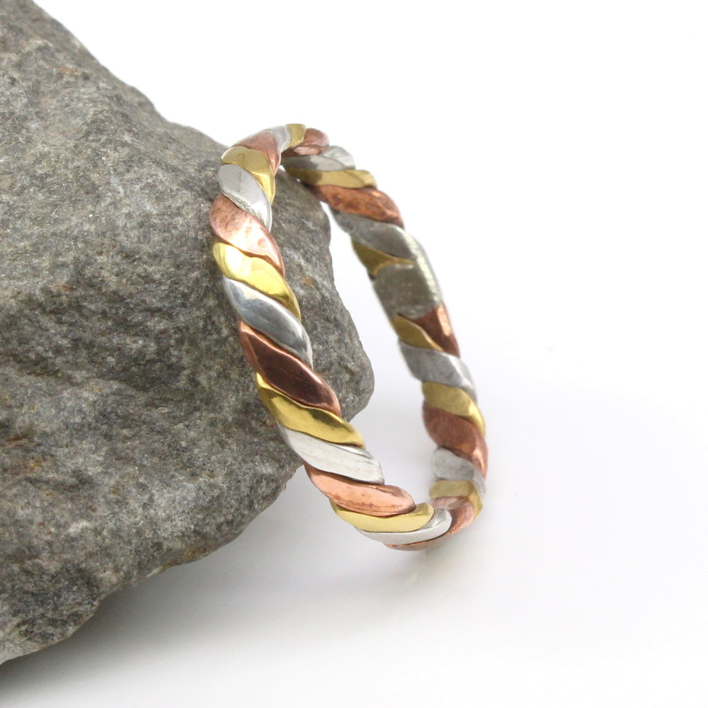 3 Metal Tin Dhattu Gold Silver Copper finger Ring for Red book remedy astrology