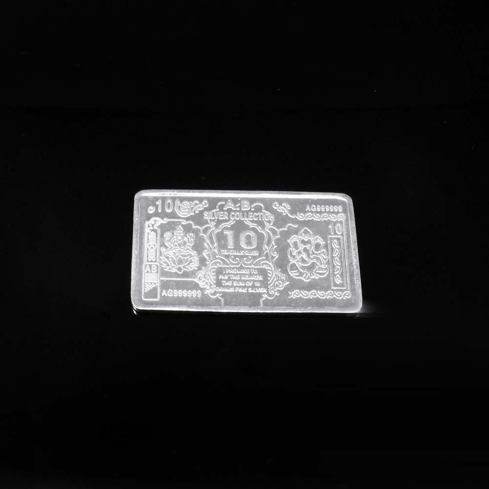 Real Silver Plate Laxmi Ganesh 10Gram Red Book Remedy