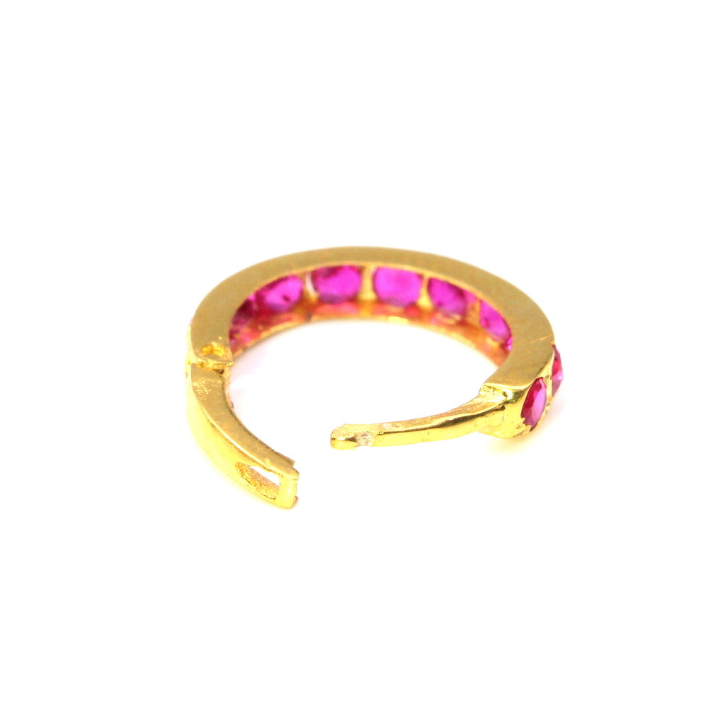 Indian Style Piercing Nose Hinged Hoop Ring