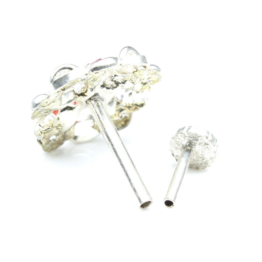 Silver Nose Pin for women with Push pin