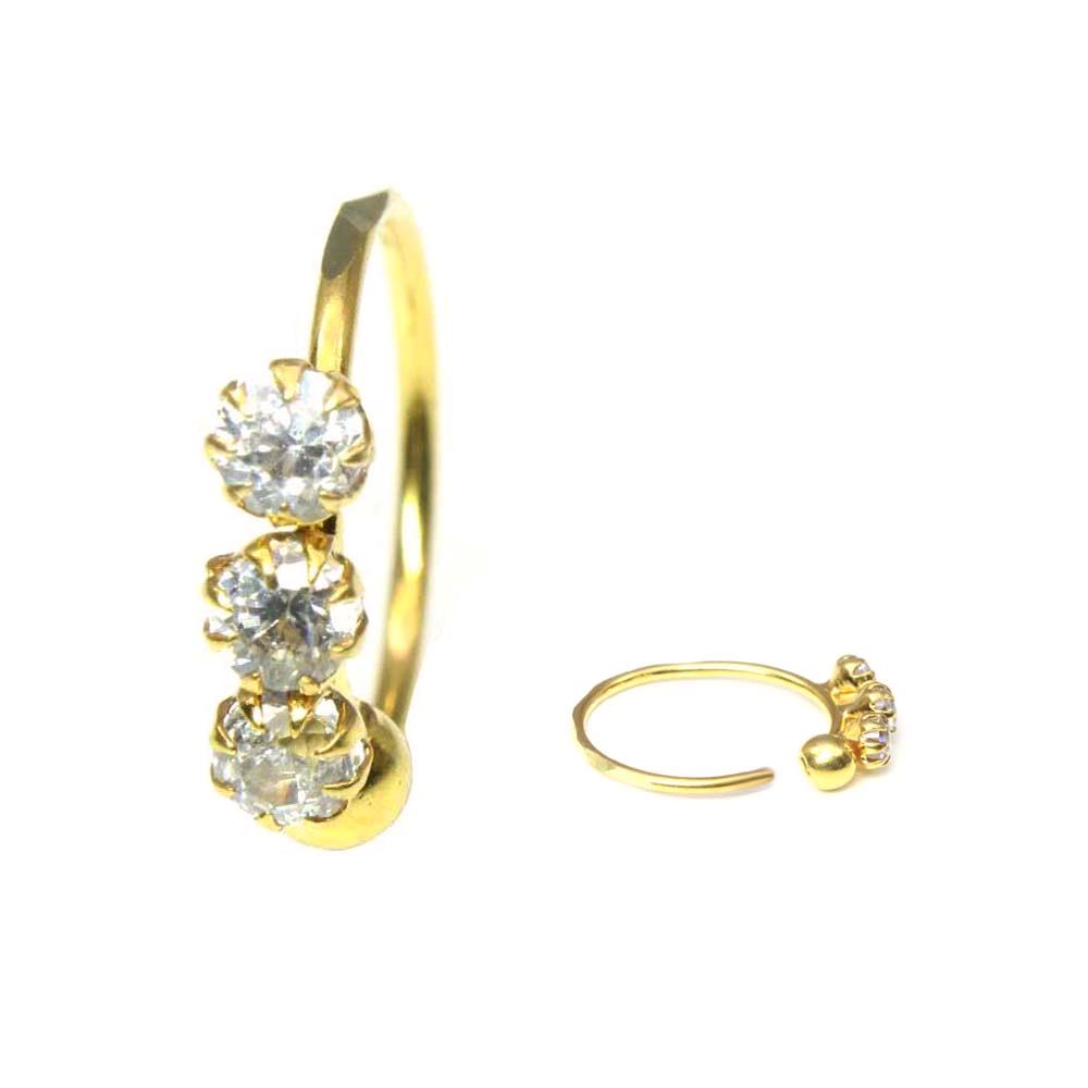 14k Solid Real Yellow Gold Nose Ring
