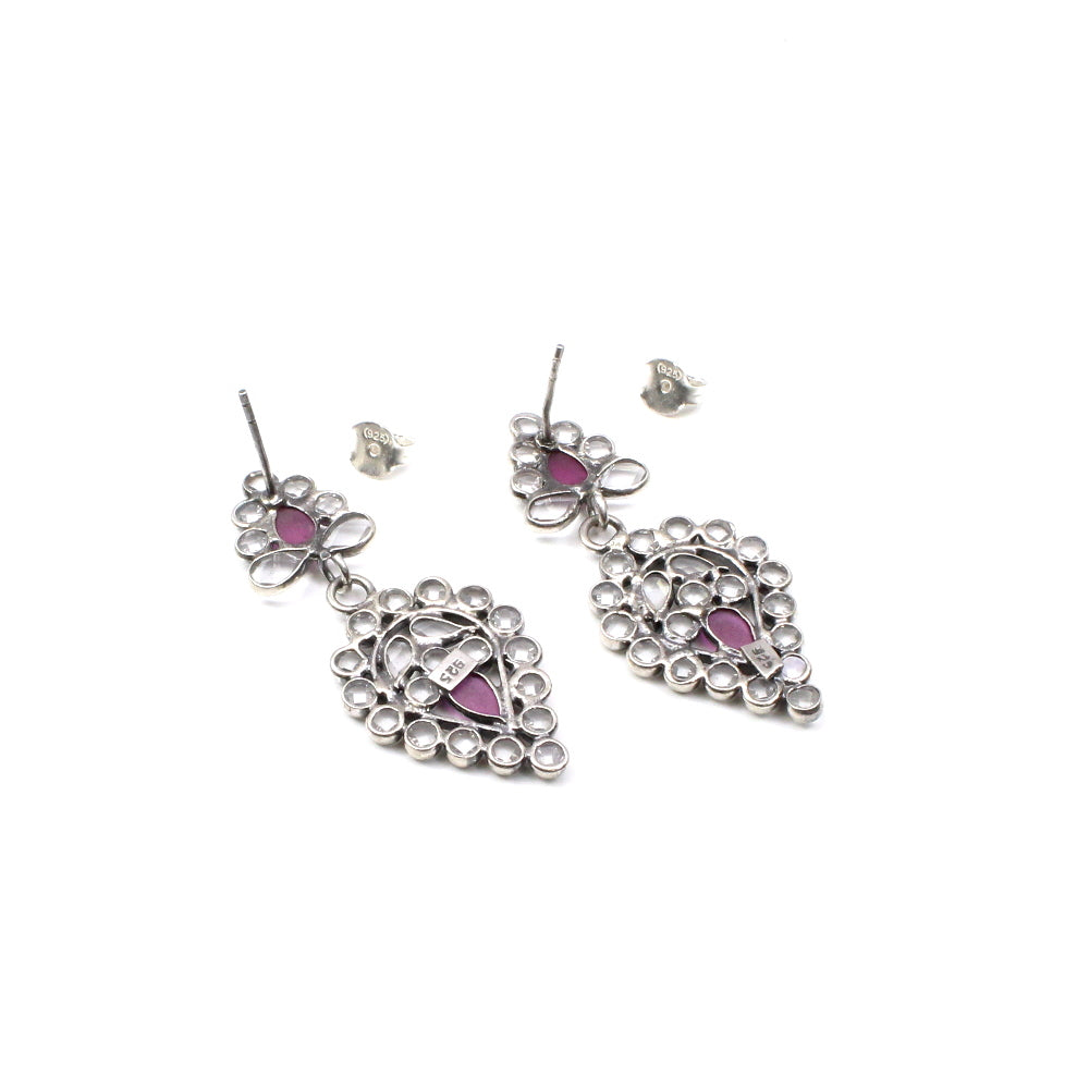 Women pure Silver Earrings with Push Back