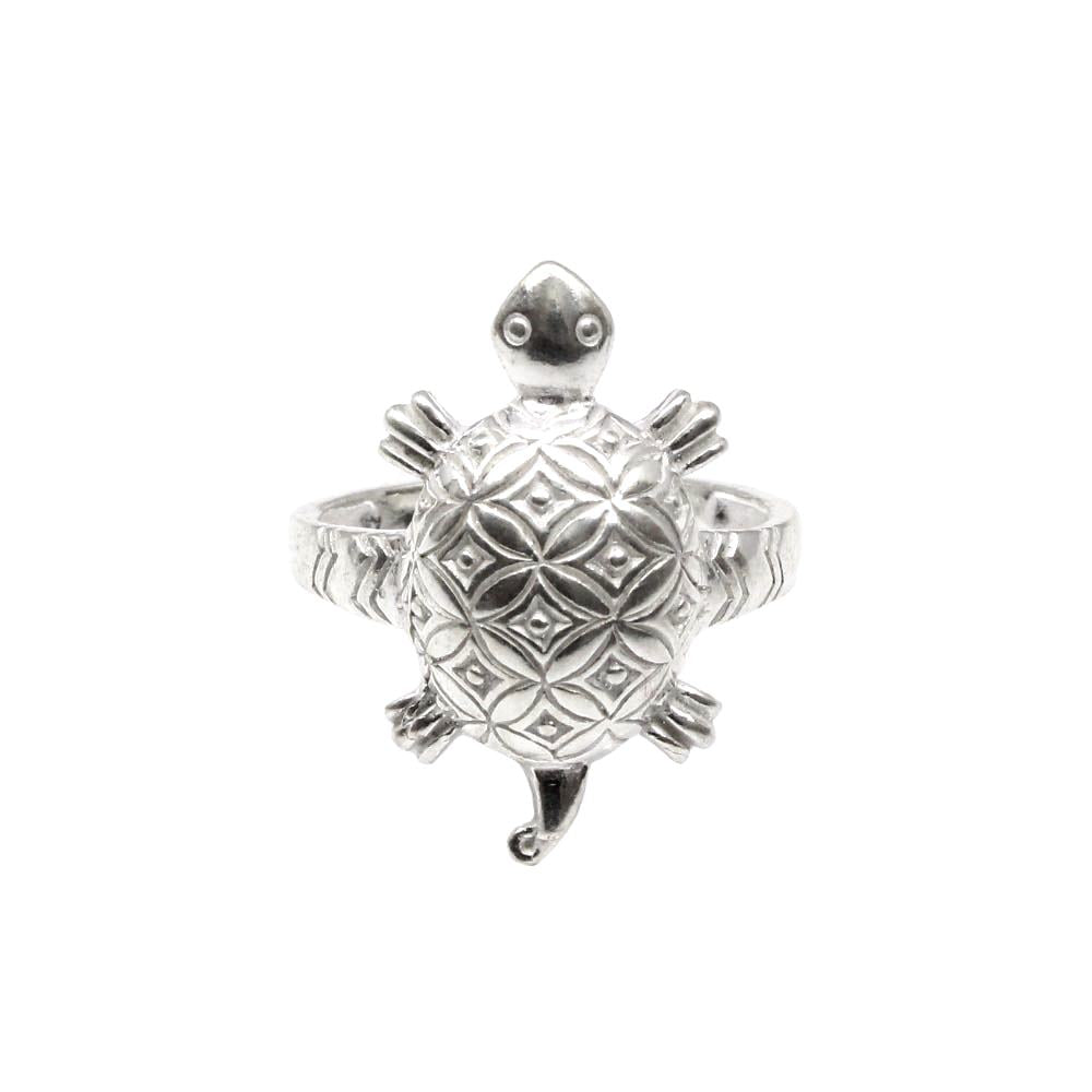 Turtle Traditional Indian Style Beautiful Pure 925 Solid Silver Unisex Ring