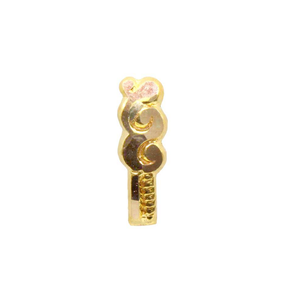 14K Real Gold Nose Stud Ethnic Vertical Indian Style